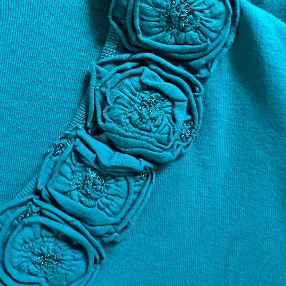 JM COLLECTION GREEN SWEATER SIZE LARGE - Picture 6 of 9